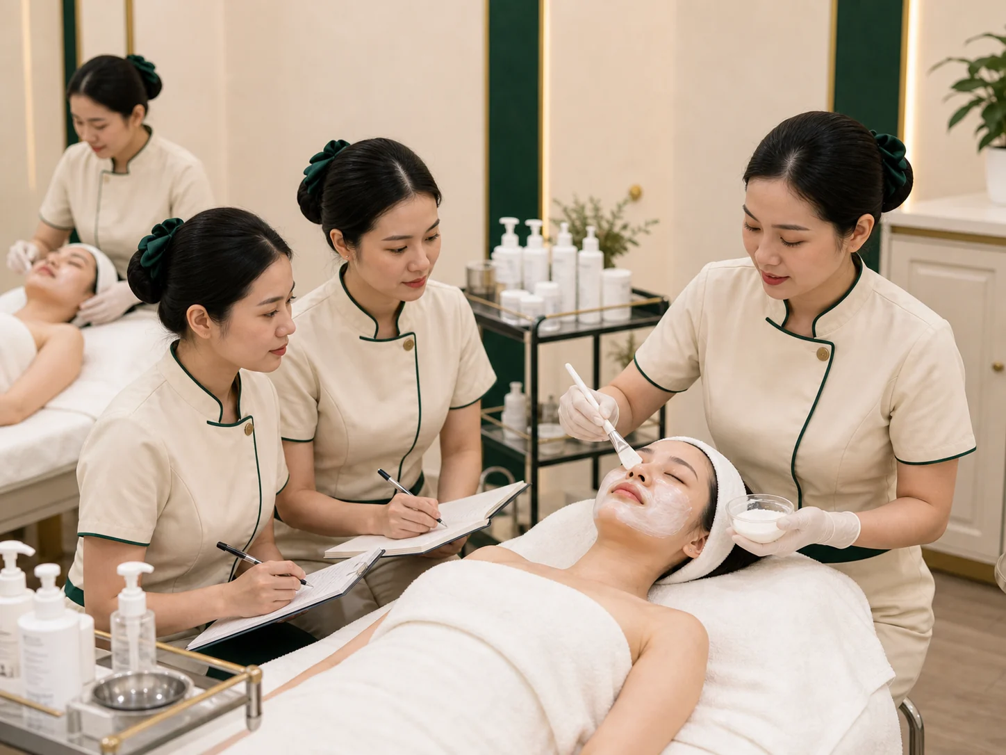 Lớp học thực hành chăm sóc da Doris Academy
